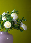 Set 8 Ranuncoli con 2 Fiori Artificiali Altezza 46 cm Bianco