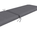 Set 2 Cuscini per Sedie da Esterno 190,5x58,4x7 cm con Lacci e 2 Imbottiture in Poliestere e Cotone Grigio      