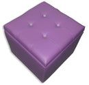 Cubo Pouf Contenitore in Similpelle e Cristalli Renier Lilla