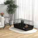 Gabbia per Conigli a 2 Porte con Vassoio Rimovibile 100x55x41 cm in Metallo e Plastica PP Nero e Argento