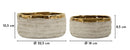 Cachepot Lima Bassi Coppia 22,5x0x10,5 cm in Ceramica Grigio e Oro      