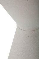 Tavolinetto White Double Ø44x63 cm in Ferro e Ceramica Bianco      