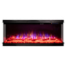 Camino Elettrico da Incasso 66x224x44 cm Effetto Fiamma 1500W Haiti 78 Nero