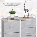Cassettiera 5 Cassetti Pieghevoli in Tessuto 83x29x77 cm 