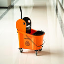Carrello Pulizie Secchio 36L con Separatore Acqua e Strizzatore Rimovibile 54x41x91,5 cm  Arancione