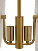 Lampadario Glass 35x18x80 cm in Vetro e Ferro Oro e Bianco      