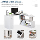 Scrivania da Ufficio ad Angolo Porta PC 114x120x74,6 cm in Legno  Bianca