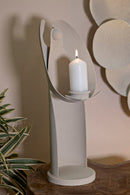 Porta Candele Dune Angel 13x11,5x37,5 cm in Ferro Crema      