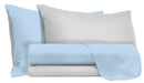 Set Lenzuola Sopra Sotto e Federe Doubleface Azzurro\/Grigio Chiaro Varie Misure