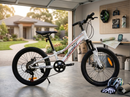 Bicicletta Mountain Bike per Bambini Unisex 20" MTB Phoenix 7V in Acciaio Bianco