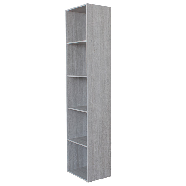 sconto Libreria 5 Ripiani 40x30x172 cm in Legno Grigio Rovere