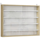 Bacheca Vetrina a Muro con 4 Ripiani Regolabili 80x9.5x60cm Bianco e Legno      