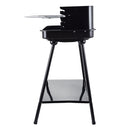 Barbecue a Carbone Carbonella Rettangolare 58x38x82 cm con Vassoio in Acciaio al Carbonio Nero      