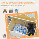 Panca Contenitore Portagiochi per Bambini 62,5x34x61,5 cm in Legno Bianco
