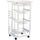 Carrello da Cucina 47x37x83 cm 3 Cesti 2 Portabottiglie  Bianco