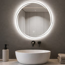 Specchio Rotondo Ø70cm con Spirale LED a 3 Colori Dimmerabile Accensione Touch      