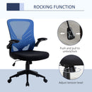 Sedia Operativa da Ufficio 62x59x99-107 cm in Tessuto Nero e Blu
