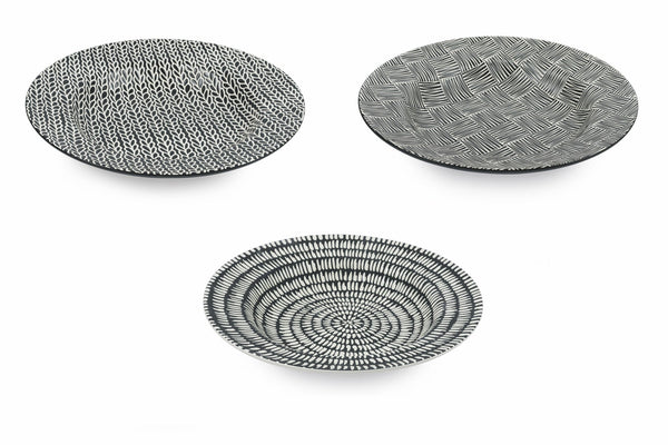 Set 6 Piatti Pasta Bowl in Porcellana Ø28 cm Decoro Tribale a Rilievo Villa d'Este Home Tivoli Timbuktu prezzo
