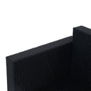 Set Salotto da Giardino in Rattan Sintetico Divano e Poggiapiedi con Cuscini Nero 