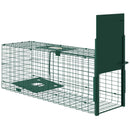 Gabbia Trappola per Animali Piccoli 80x25x30 cm Meccanismo di Chiusura in Acciaio Verde Scuro  
