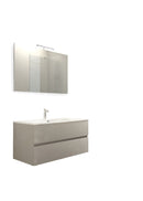 Mobile da Bagno Sospeso con Lavabo 80 cm e Specchio Bali Light Tortora      