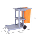 Carrello Pulizie Professionale Multiuso con Borsa 100L e Ruote   Grigio