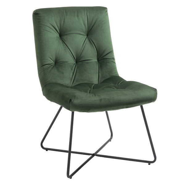 sconto Sedia Imbottita 55x75x90 cm in Tessuto Verde