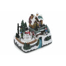Villaggio Natalizio 20x14,5x17 cm con Luci Suoni e Movimento