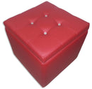 Cubo Pouf Contenitore in Similpelle e Cristalli Renier Bordeaux