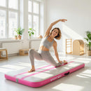 Tappetino Gonfiabile Ginnastica 205x102x10 cm con Pompa Elettrica e Borsa Trasporto in PVC Rosa      