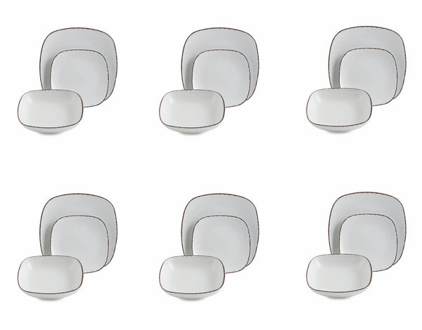 Servizio Piatti 18 Pezzi in Gres Villa d'Este New Zen Bianco sconto