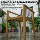 Set 2 Sedie da Giardino 59x55x86 cm con Cuscini in Legno di Acacia Grigio Chiaro      