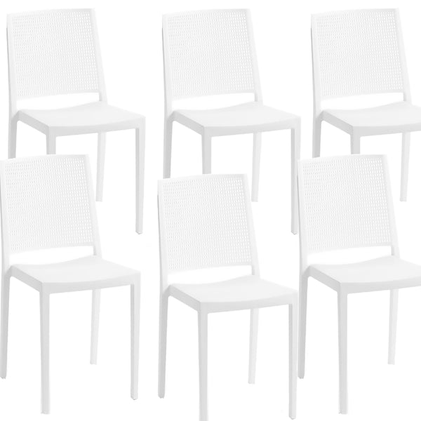Set 6 Sedie 46x56x81 cm in Polipropilene Porto Bianca prezzo