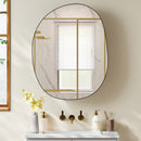 Armadietto da Bagno Mobile Sospeso con Specchio 61x12x79 cm in Vetro e Metallo Nero      