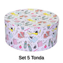 Set 5 Scatole cartone school tondo 