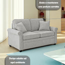 Divano Letto a 2 Posti 142,5x77x86 cm con Cuscino Memory Ergonomico e Apertura Facile in Tessuto Grigio