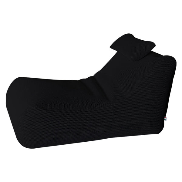 Lettino Chaise Lounge 120x70x65 cm con Cuscino in Poliestere Armonia Nero online