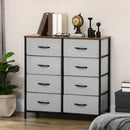 Cassettiera 8 Cassetti 80x30x81,5 cm in Legno e Acciaio Marrone Grigio e Nero