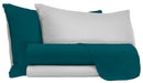 Set Lenzuola Sopra Sotto e Federe Doubleface Verde Petrolio\/Grigio Chiaro