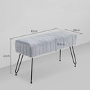 Panca Fondo Letto Imbottita 82x30x47 cm Pelliccia Sintetica Grigia  