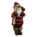 Pupazzo Babbo Natale 40x82x30cm Rosso e Marrone