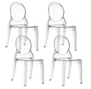 Set 4 Sedie Impilabili 47x90x50 cm in Policarbonato Glass Trasparente