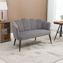 Divano 2 Posti con Gambe in Metallo 132x66x80 cm in Tessuto Vellutato Grigio
