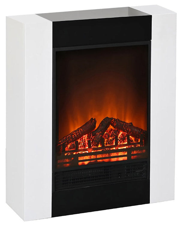 online Camino Elettrico da Pavimento Effetto Fiamma 1500W Moderna Bianco e Nero