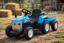 Trattore Elettrico per Bambini 12V con Rimorchio Blu