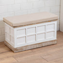 Cassapanca Baule in Legno 76x39x44 cm Venice Bianco e Noce