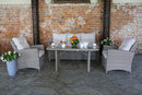 Set Salotto da Giardino Divano 3 Posti in Polyrattan Atlanta Grigio