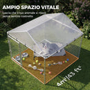 Recinto per Cani da Esterno 200x200x150 cm con Tetto in PE Anti-UV Impermeabile in Acciaio Zincato Argento      