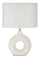 Lampada da Tavolo Seta Bianca 28,5x15x43 cm in Ceramica e Ferro e Tessuto Bianco