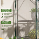 Mini Serra da Giardino 59x39x127 cm con Copertura 3 Ripiani e Porta Avvolgibile in PE Trasparente      